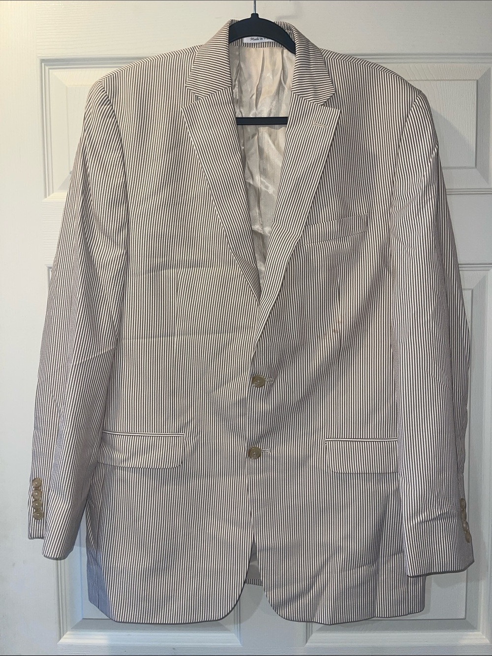 Ralph Lauren Cream with Pinstripe Sport Coat 42L